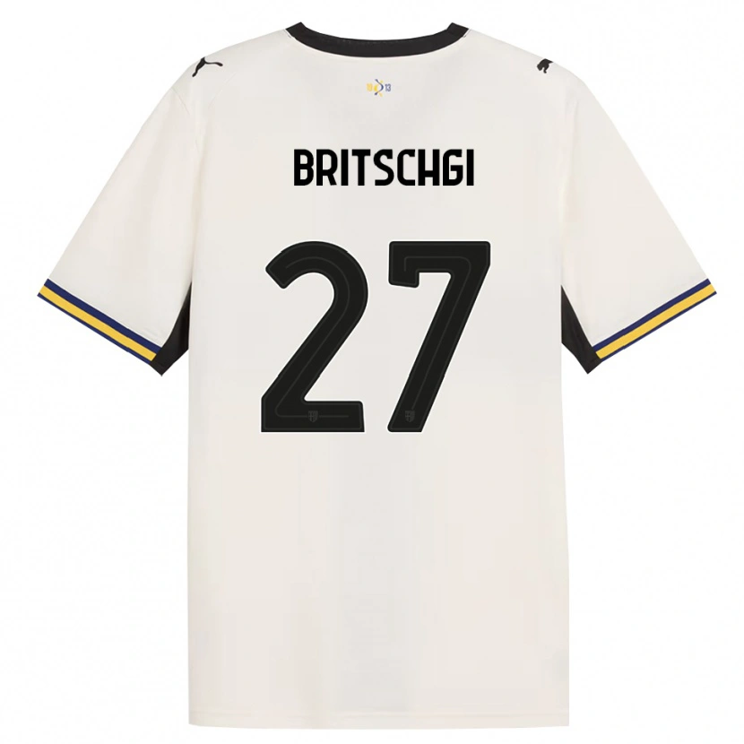 Danxen Heren Sascha Britschgi #27 Off-White Zwart Geel Thuisshirt Thuistenue 2026/27 T-Shirt België
