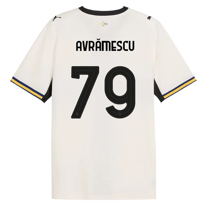 Danxen Heren Ianis Avrămescu #79 Off-White Zwart Geel Thuisshirt Thuistenue 2026/27 T-Shirt België