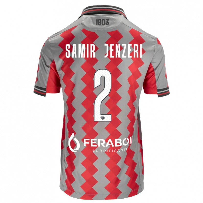 Danxen Heren Gabriele Samir Jenzeri #2 Grijs Rood Wit Thuisshirt Thuistenue 2026/27 T-Shirt België