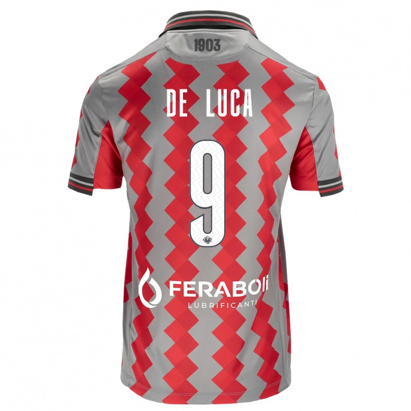 Danxen Heren Manuel De Luca #9 Grijs Rood Wit Thuisshirt Thuistenue 2026/27 T-Shirt België