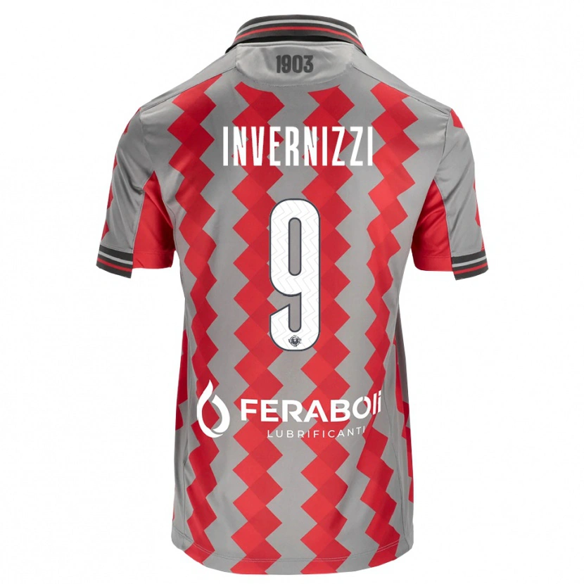 Danxen Heren Leonardo Invernizzi #9 Grijs Rood Wit Thuisshirt Thuistenue 2026/27 T-Shirt België