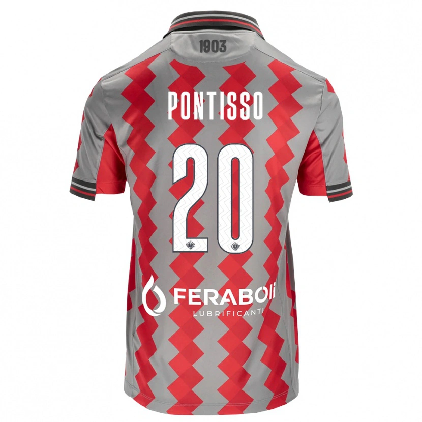 Danxen Heren Simone Pontisso #20 Grijs Rood Wit Thuisshirt Thuistenue 2026/27 T-Shirt België