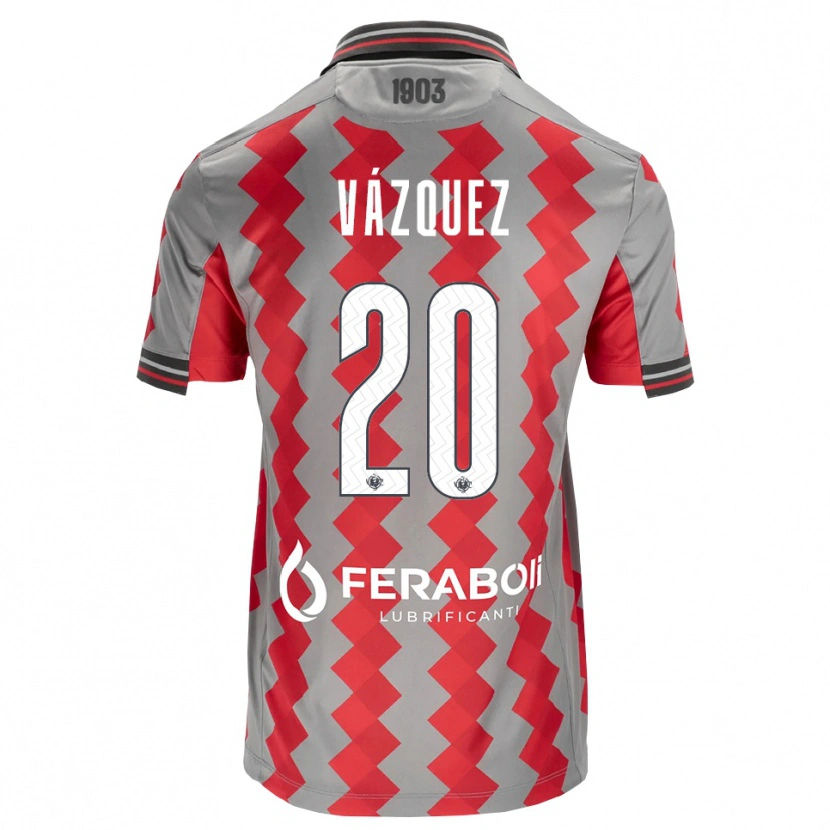 Danxen Heren Franco Vázquez #20 Grijs Rood Wit Thuisshirt Thuistenue 2026/27 T-Shirt België