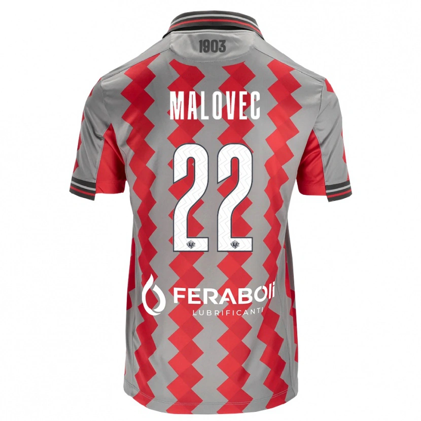 Danxen Heren Adrian Malovec #22 Grijs Rood Wit Thuisshirt Thuistenue 2026/27 T-Shirt België