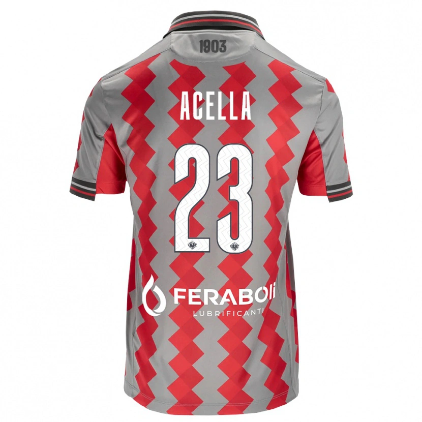 Danxen Heren Christian Acella #23 Grijs Rood Wit Thuisshirt Thuistenue 2026/27 T-Shirt België