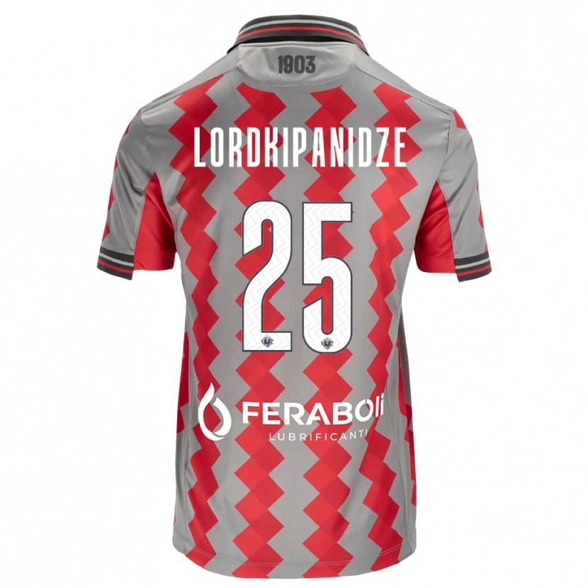 Danxen Heren Dachi Lordkipanidze #25 Grijs Rood Wit Thuisshirt Thuistenue 2026/27 T-Shirt België