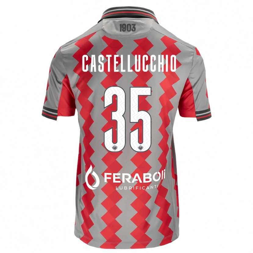 Danxen Heren Gabriele Castellucchio #35 Grijs Rood Wit Thuisshirt Thuistenue 2026/27 T-Shirt België