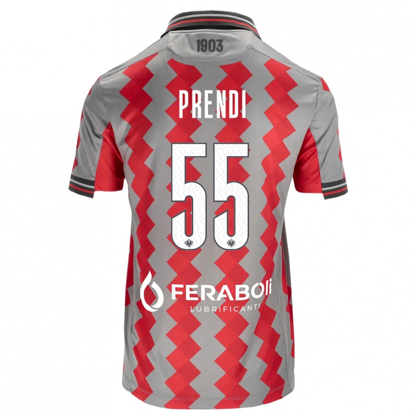 Danxen Heren Denis Prendi #55 Grijs Rood Wit Thuisshirt Thuistenue 2026/27 T-Shirt België