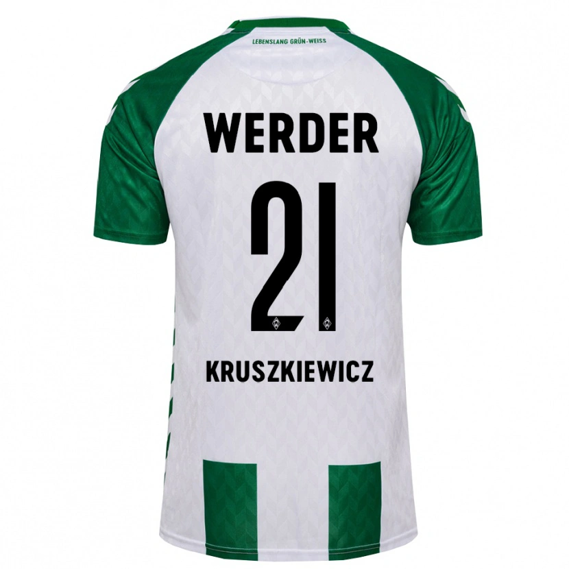 Danxen Heren Jakub Kruszkiewicz #21 Groen Wit Thuisshirt Thuistenue 2026/27 T-Shirt België