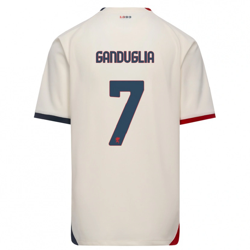 Danxen Heren Luca Ganduglia #7 Off-White Rood Uitshirt Uittenue 2026/27 T-Shirt België