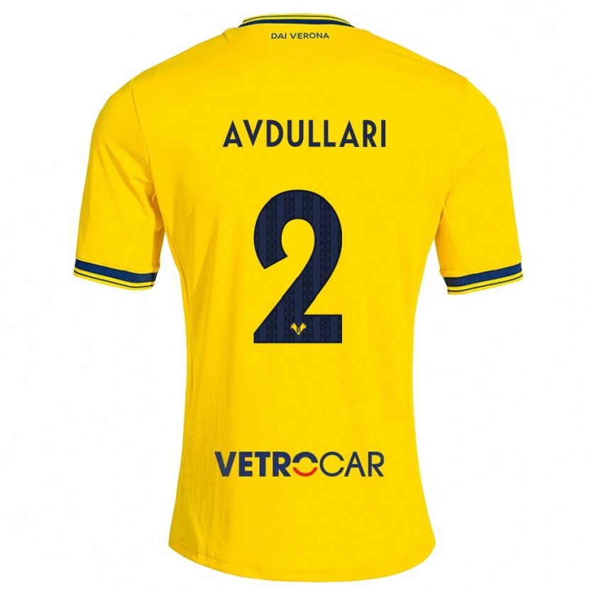Danxen Heren Davide Avdullari #2 Geel Rood Uitshirt Uittenue 2026/27 T-Shirt België