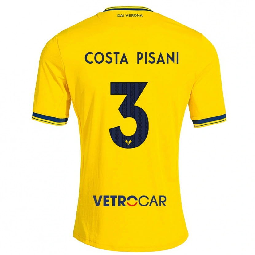 Danxen Heren Davide Costa Pisani #3 Geel Rood Uitshirt Uittenue 2026/27 T-Shirt België