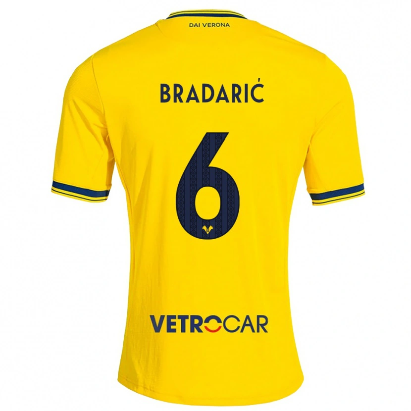 Danxen Heren Domagoj Bradarić #6 Geel Rood Uitshirt Uittenue 2026/27 T-Shirt België