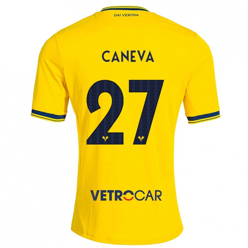 Danxen Heren Elia Caneva #27 Geel Rood Uitshirt Uittenue 2026/27 T-Shirt België