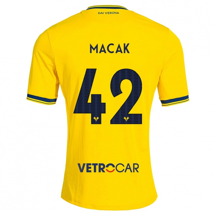 Danxen Heren Tian Macak #42 Geel Rood Uitshirt Uittenue 2026/27 T-Shirt België