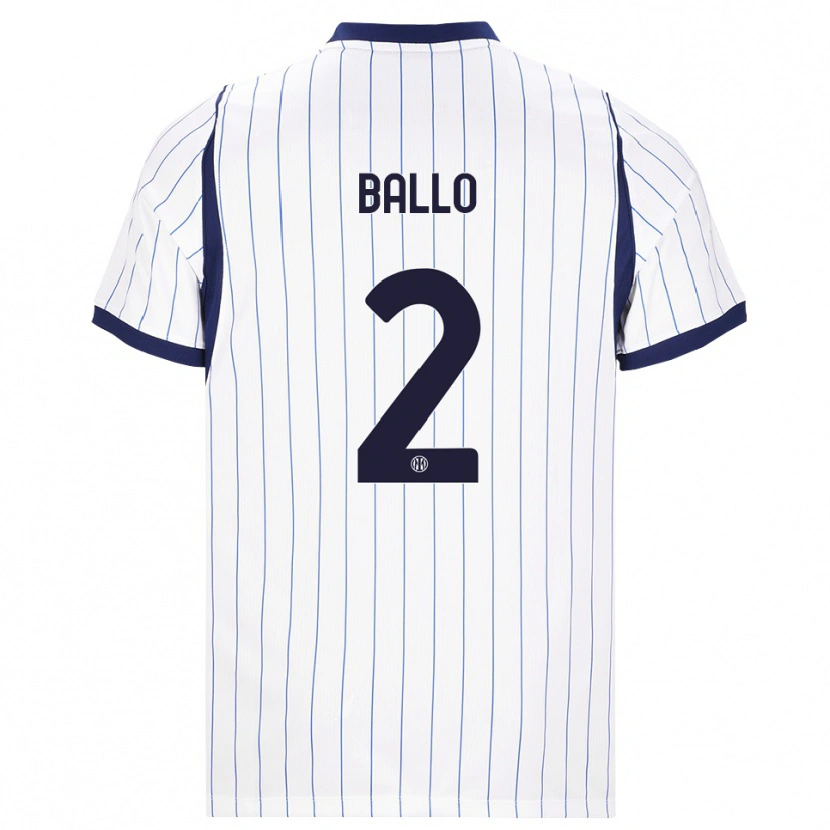 Danxen Heren Lamine Ballo #2 Wit Marineblauw Uitshirt Uittenue 2026/27 T-Shirt België
