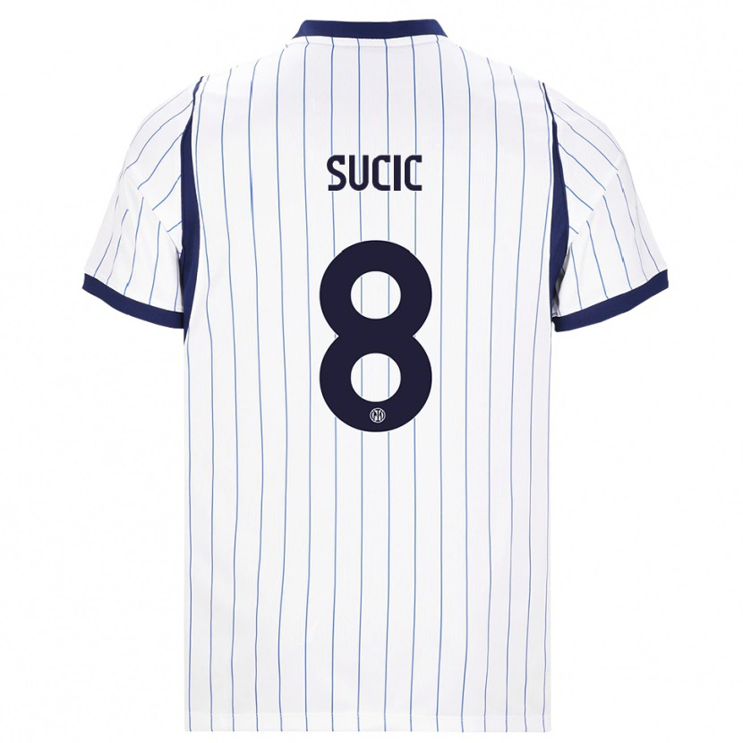 Danxen Heren Petar Sučić #8 Wit Marineblauw Uitshirt Uittenue 2026/27 T-Shirt België
