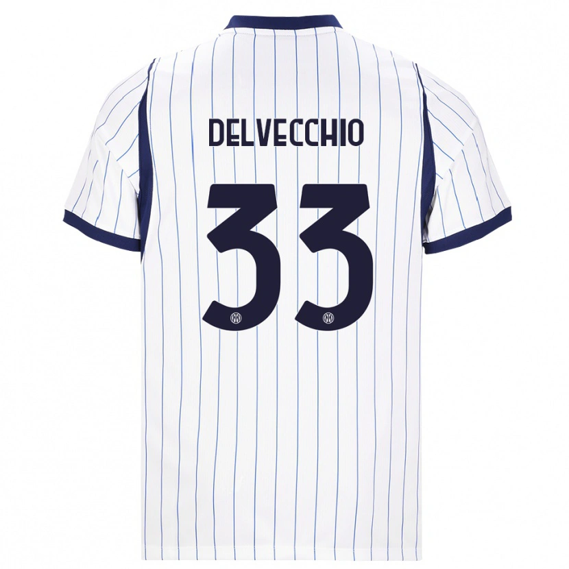 Danxen Heren Gabriele Delvecchio #33 Wit Marineblauw Uitshirt Uittenue 2026/27 T-Shirt België