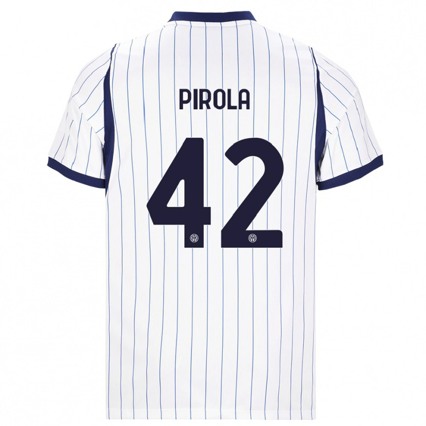 Danxen Heren Samuele Pirola #42 Wit Marineblauw Uitshirt Uittenue 2026/27 T-Shirt België