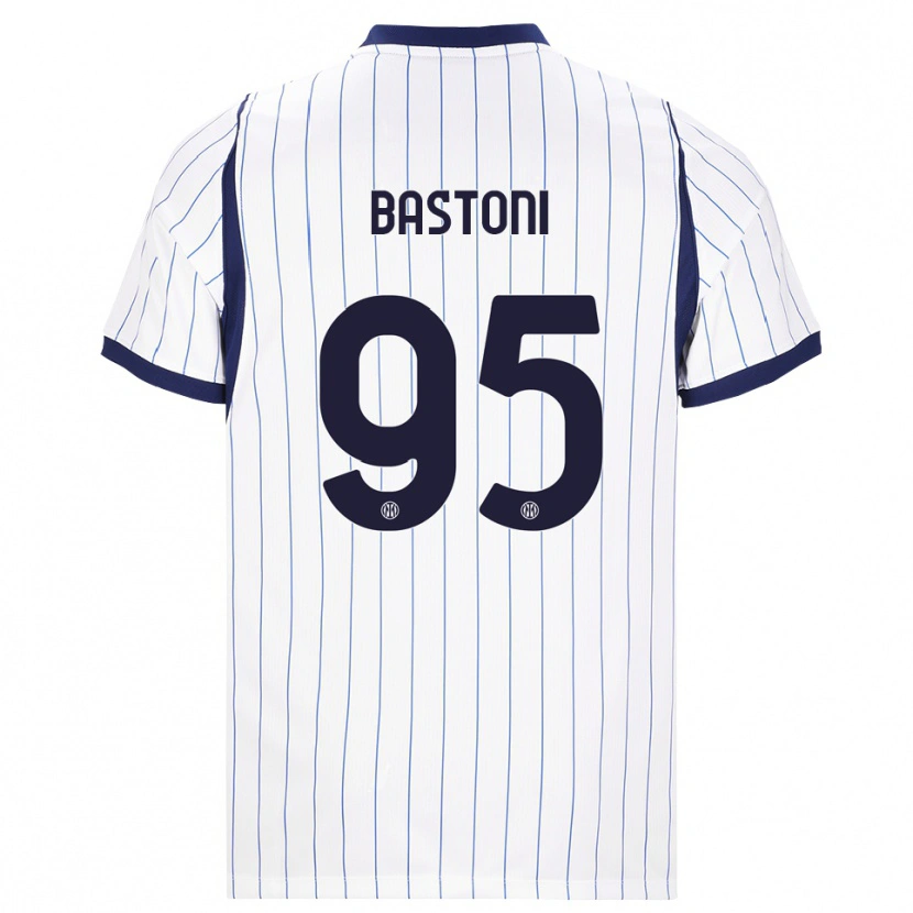 Danxen Heren Alessandro Bastoni #95 Wit Marineblauw Uitshirt Uittenue 2026/27 T-Shirt België