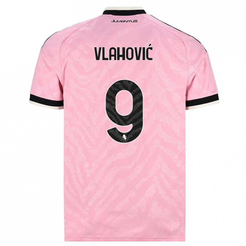 Danxen Heren Dusan Vlahovic #9 Roze Zwart Uitshirt Uittenue 2026/27 T-Shirt België