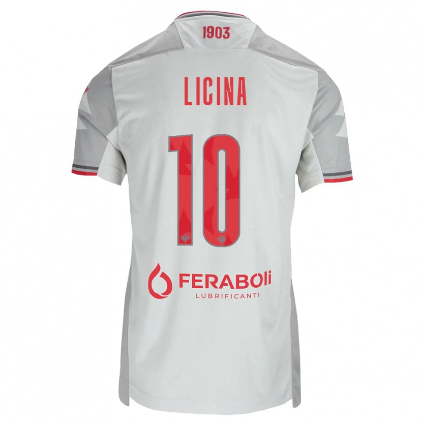 Danxen Heren Adin Licina #10 Grijs Wit Rood Uitshirt Uittenue 2026/27 T-Shirt België