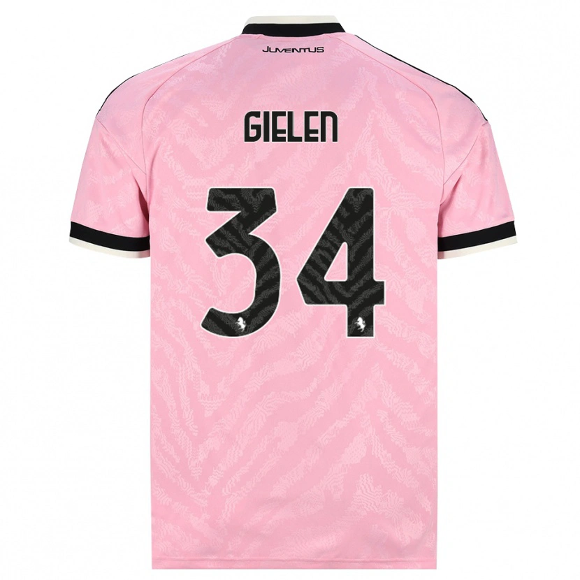 Danxen Heren Wout Gielen #34 Roze Zwart Uitshirt Uittenue 2026/27 T-Shirt België