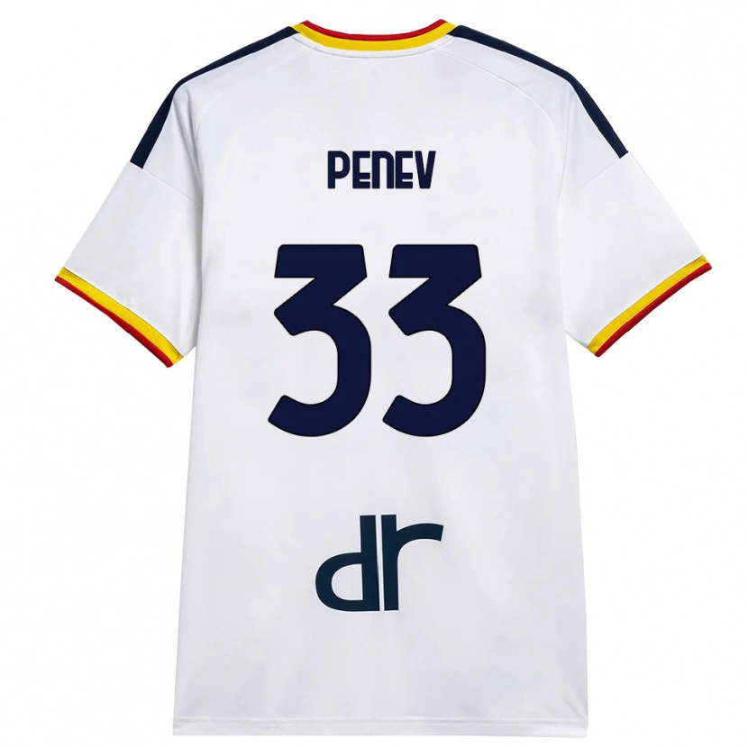 Danxen Heren Plamen Penev #33 Wit Geel Rood Uitshirt Uittenue 2026/27 T-Shirt België
