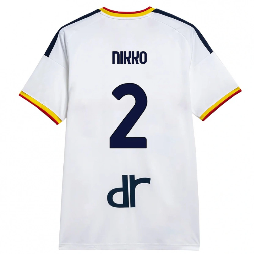 Danxen Heren Jimi Nikko #2 Wit Geel Rood Uitshirt Uittenue 2026/27 T-Shirt België