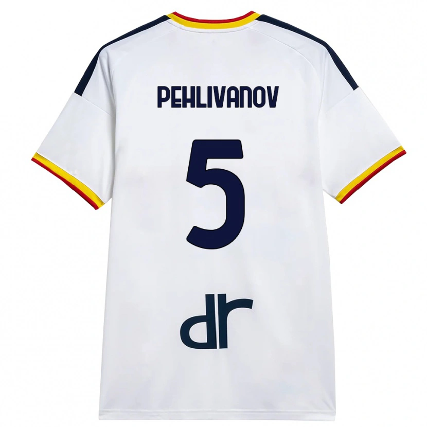 Danxen Heren Cristian Pehlivanov #5 Wit Geel Rood Uitshirt Uittenue 2026/27 T-Shirt België