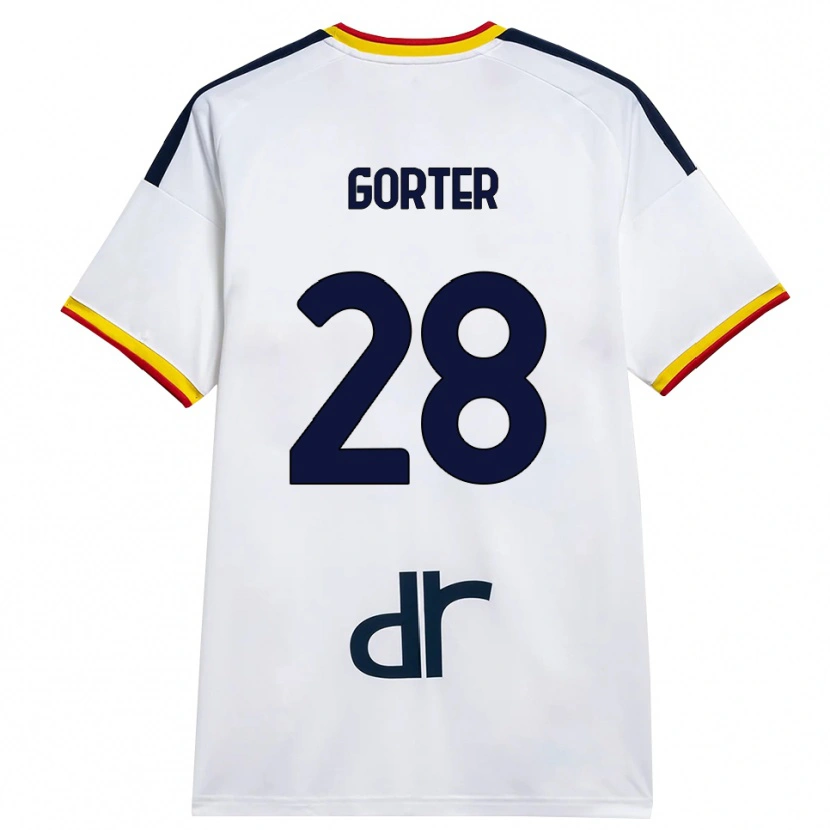 Danxen Heren Olaf Gorter #28 Wit Geel Rood Uitshirt Uittenue 2026/27 T-Shirt België