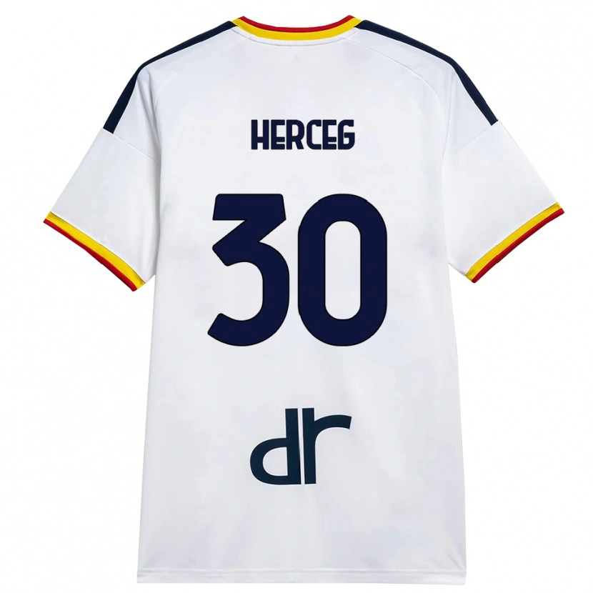 Danxen Heren Lovro Herceg #30 Wit Geel Rood Uitshirt Uittenue 2026/27 T-Shirt België