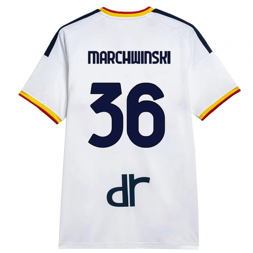 Danxen Heren Filip Marchwinski #36 Wit Geel Rood Uitshirt Uittenue 2026/27 T-Shirt België