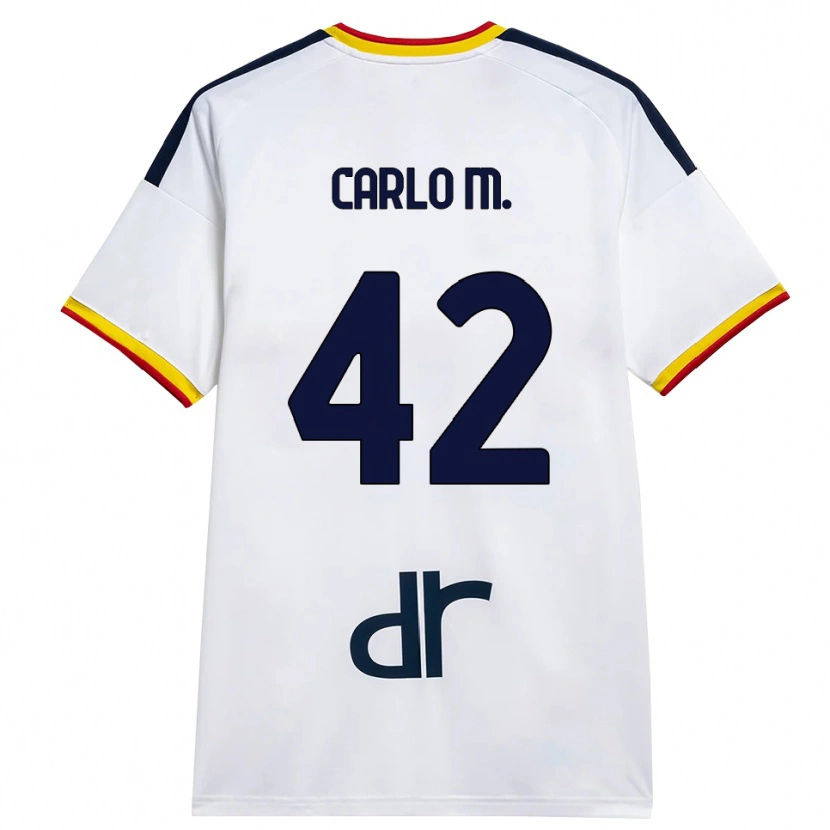Danxen Heren Carlo Mariano #42 Wit Geel Rood Uitshirt Uittenue 2026/27 T-Shirt België