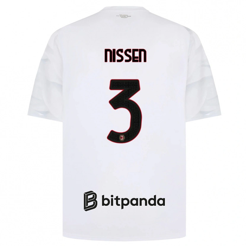 Danxen Heren Fredrik Nissen #3 Wit Rood Zwart Uitshirt Uittenue 2026/27 T-Shirt België
