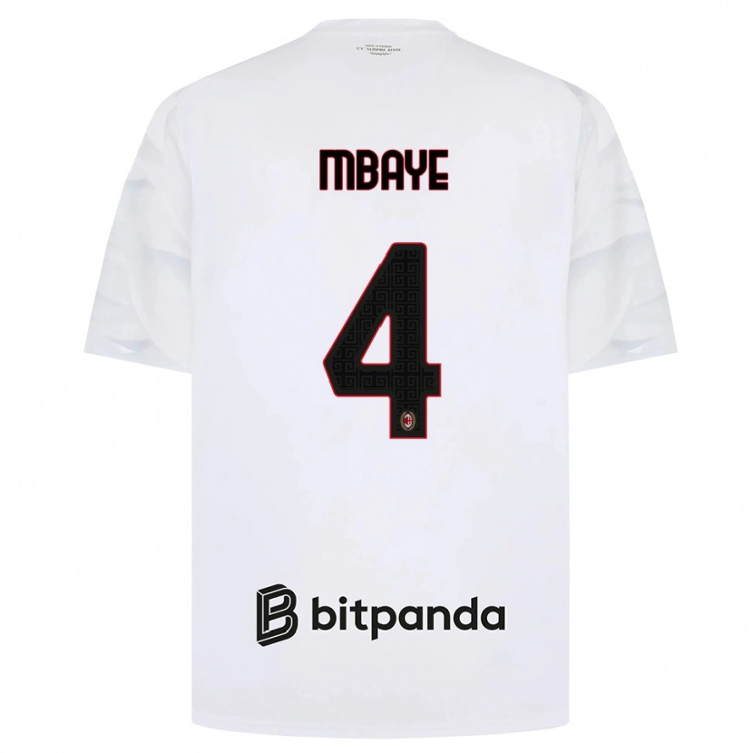 Danxen Heren Astin Mbaye #4 Wit Rood Zwart Uitshirt Uittenue 2026/27 T-Shirt België