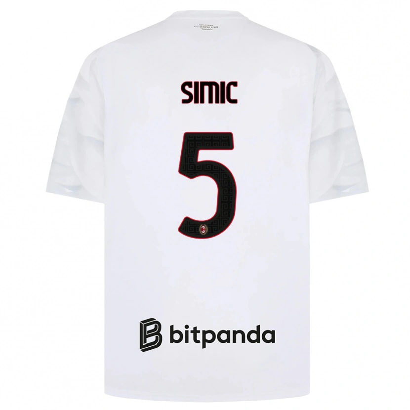 Danxen Heren Jan-Carlo Simic #5 Wit Rood Zwart Uitshirt Uittenue 2026/27 T-Shirt België