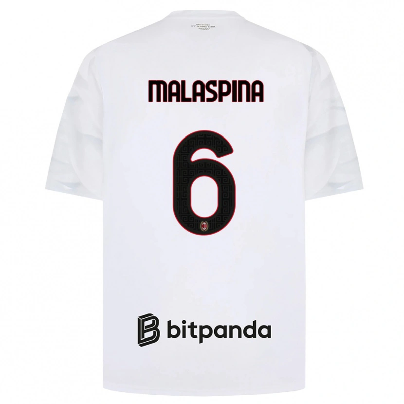 Danxen Heren Mattia Malaspina #6 Wit Rood Zwart Uitshirt Uittenue 2026/27 T-Shirt België