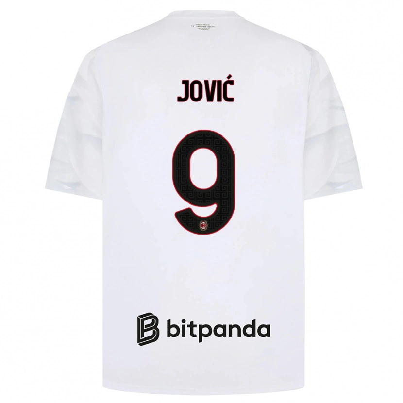 Danxen Heren Luka Jovic #9 Wit Rood Zwart Uitshirt Uittenue 2026/27 T-Shirt België