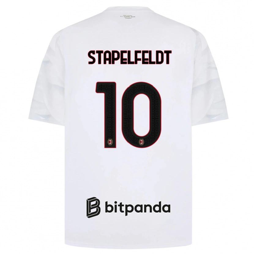 Danxen Heren Nina Stapelfeldt #10 Wit Rood Zwart Uitshirt Uittenue 2026/27 T-Shirt België