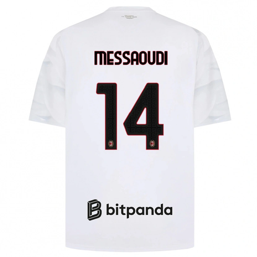 Danxen Heren Yanis Messaoudi #14 Wit Rood Zwart Uitshirt Uittenue 2026/27 T-Shirt België