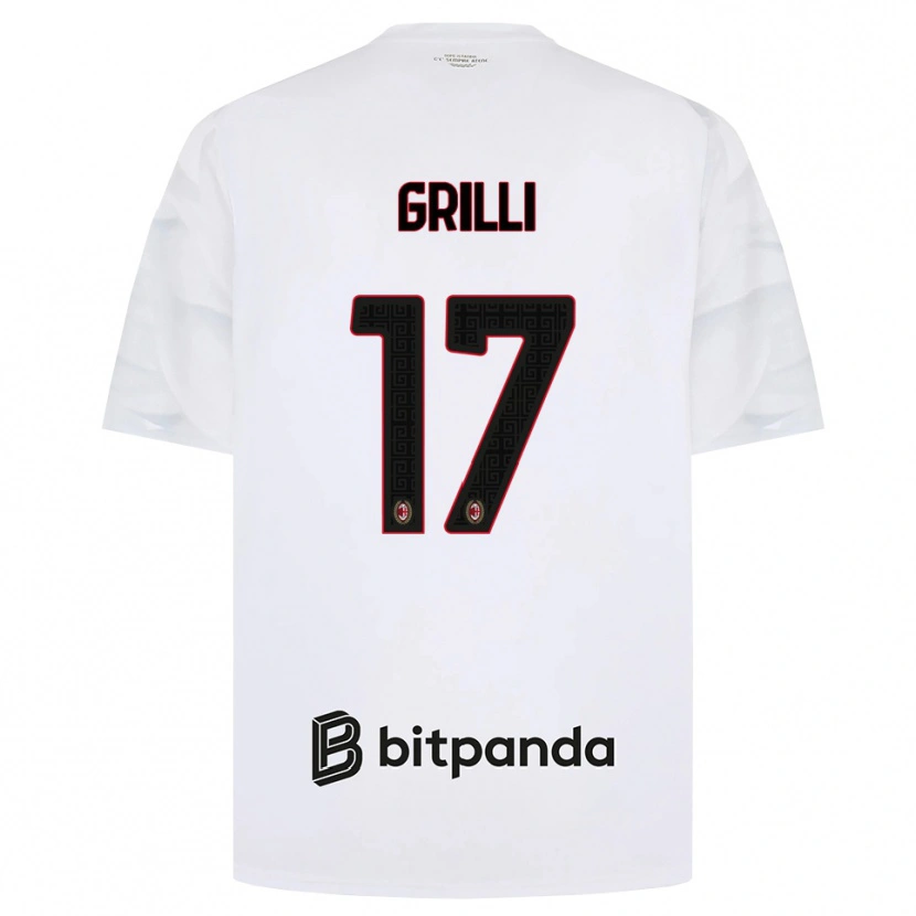 Danxen Heren Federico Grilli #17 Wit Rood Zwart Uitshirt Uittenue 2026/27 T-Shirt België