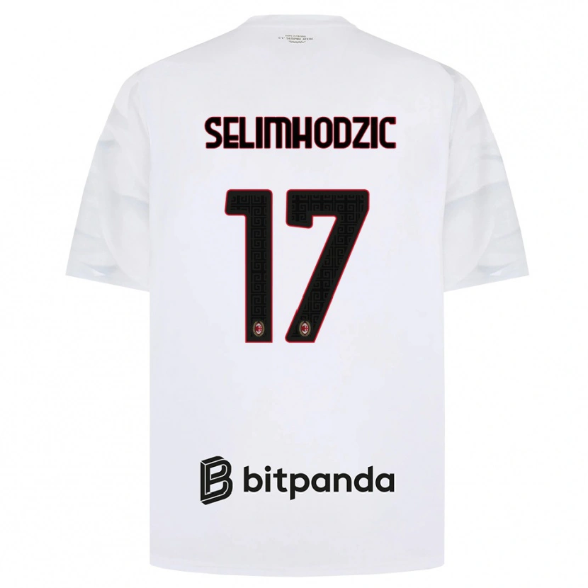 Danxen Heren Noa Selimhodzic #17 Wit Rood Zwart Uitshirt Uittenue 2026/27 T-Shirt België