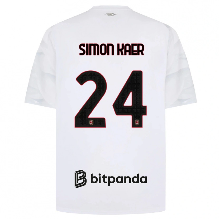 Danxen Heren Simon Kaer #24 Wit Rood Zwart Uitshirt Uittenue 2026/27 T-Shirt België