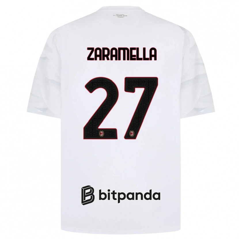 Danxen Heren Mattia Zaramella #27 Wit Rood Zwart Uitshirt Uittenue 2026/27 T-Shirt België