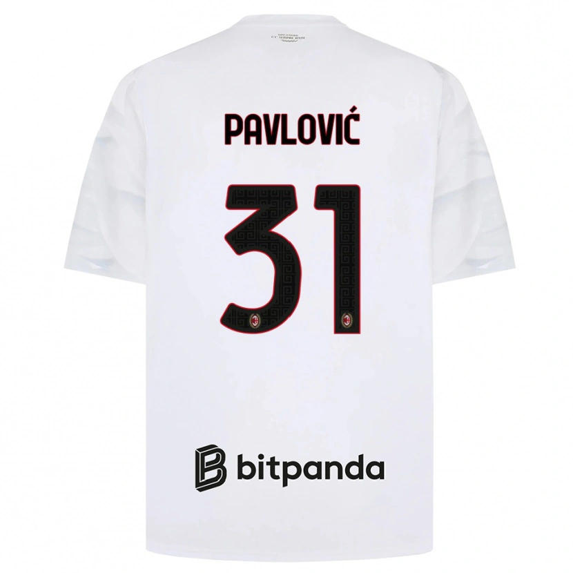 Danxen Heren Strahinja Pavlović #31 Wit Rood Zwart Uitshirt Uittenue 2026/27 T-Shirt België