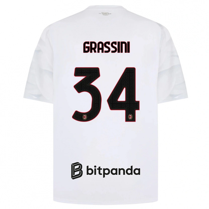 Danxen Heren Riccardo Grassini #34 Wit Rood Zwart Uitshirt Uittenue 2026/27 T-Shirt België