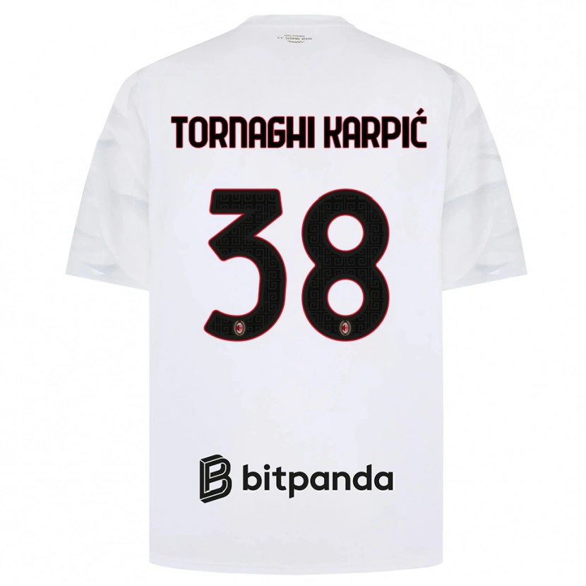 Danxen Heren Lavinia Tornaghi Karpić #38 Wit Rood Zwart Uitshirt Uittenue 2026/27 T-Shirt België