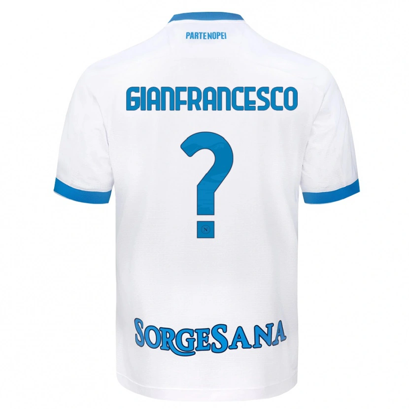 Danxen Heren Sergio Gianfrancesco #0 Wit Hemelsblauw Uitshirt Uittenue 2026/27 T-Shirt België