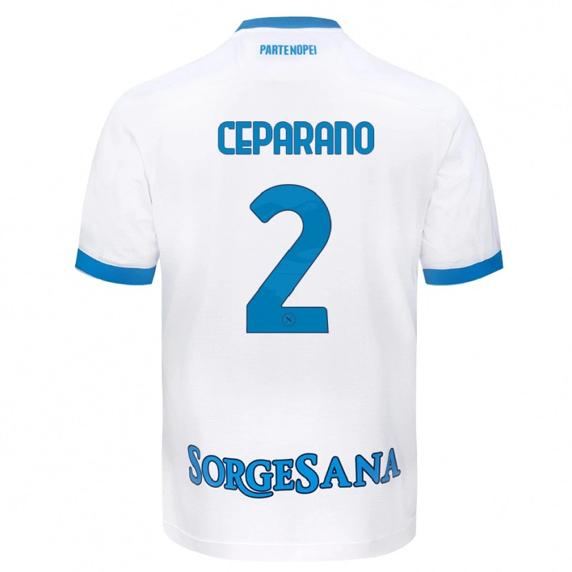 Danxen Heren Mario Ceparano #2 Wit Hemelsblauw Uitshirt Uittenue 2026/27 T-Shirt België